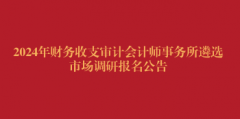 2024年财务收支审计会计师事务所遴选市场调研报名公告