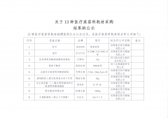 关于13种医疗美容科耗材采购结果的公示